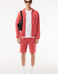 Sweat zippé à capuche Lacoste rouge - Georgespaul