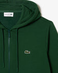 Sweat zippé à capuche homme Lacoste vert | Georgespaul