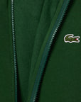 Sweat zippé à capuche homme Lacoste vert | Georgespaul