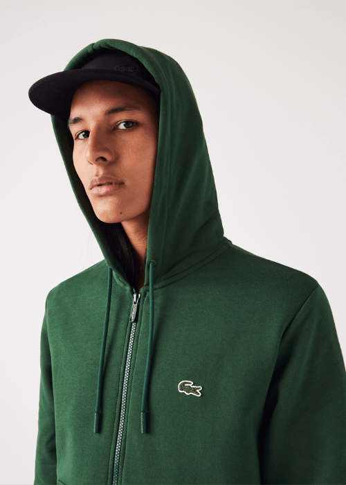 Sweat zippé à capuche Lacoste vert - Georgespaul