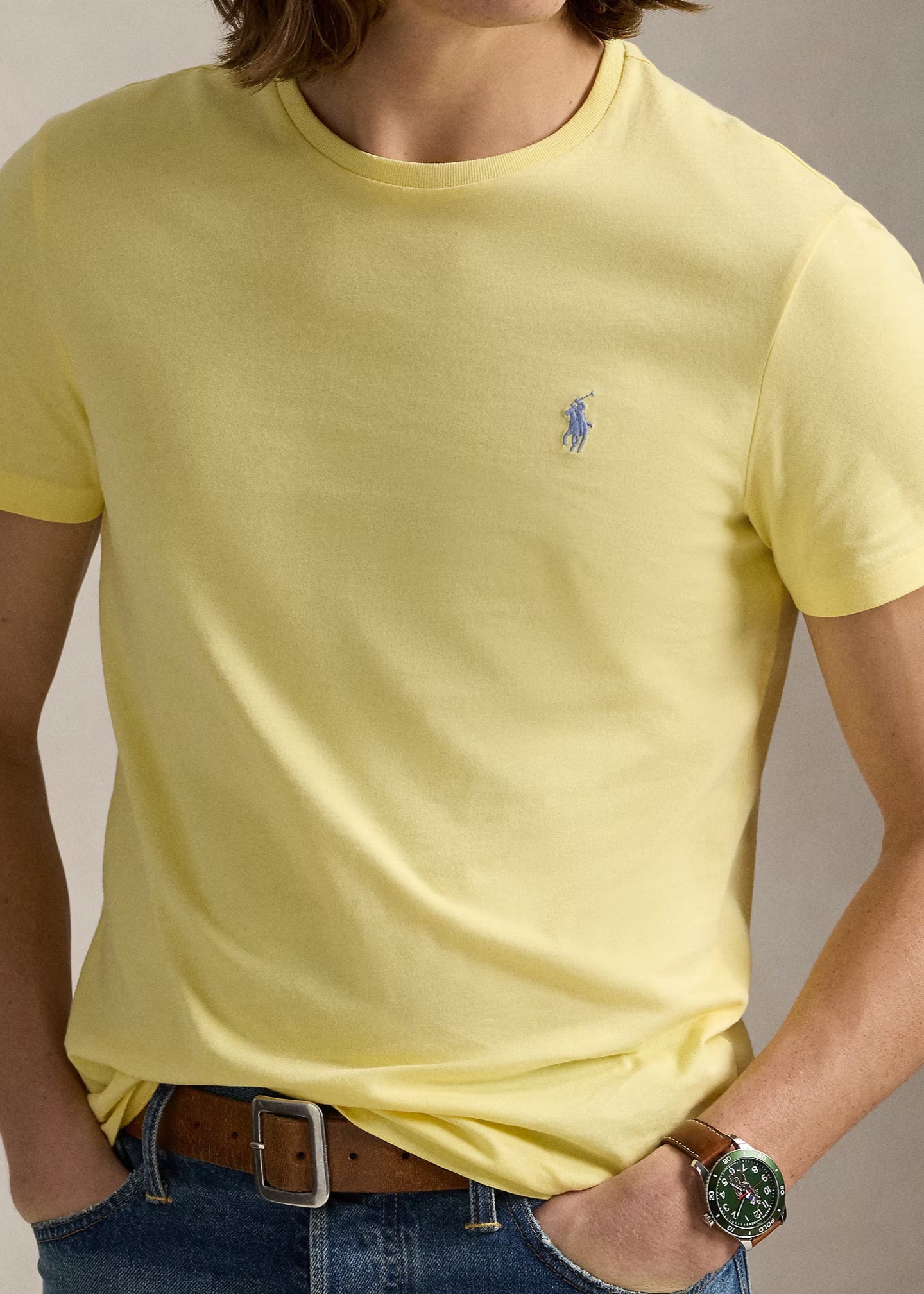 T-Shirt Ralph Lauren jaune pour homme | Georgespaul 