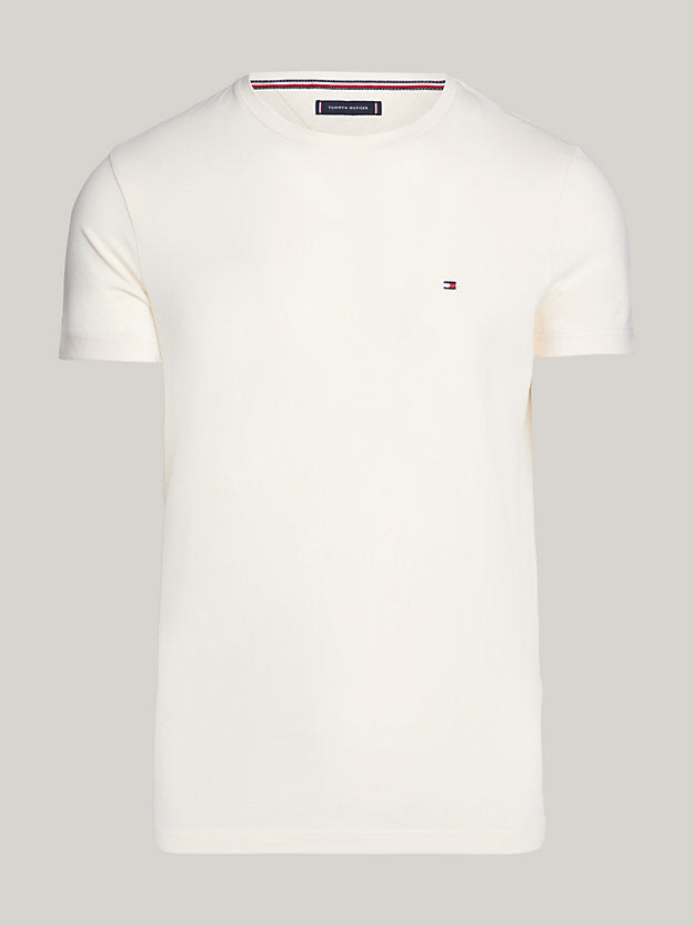 T-Shirt Tommy Hilfiger ajusté beige en coton bio stretch | Georgespaul