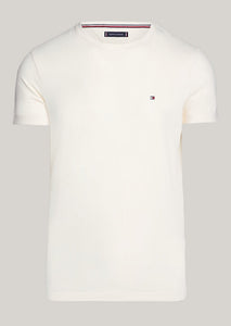 T-Shirt Tommy Hilfiger ajusté beige en coton bio stretch | Georgespaul