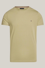 Charger l&#39;image dans la galerie, T-Shirt Tommy Hilfiger ajusté kaki coton bio stretch
