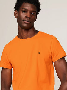 T-Shirt Tommy Hilfiger ajusté orange en coton bio stretch | Georgespaul