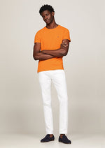 Afbeelding in Gallery-weergave laden, T-Shirt Tommy Hilfiger ajusté orange en coton bio stretch | Georgespaul
