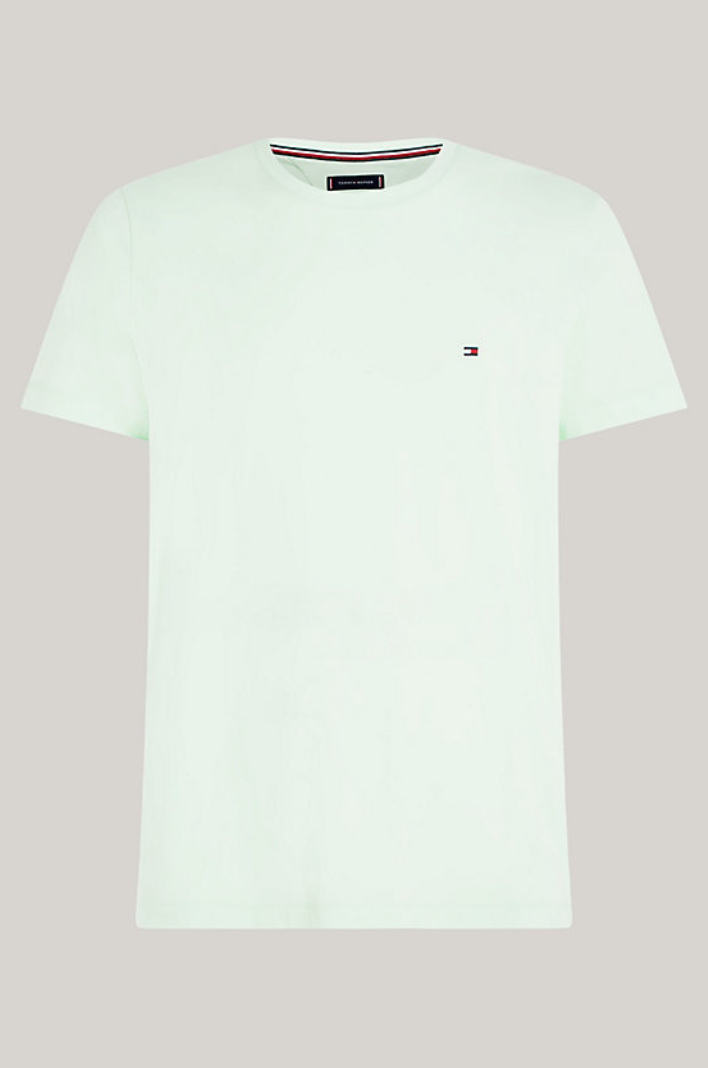 T-Shirt Tommy Hilfiger ajusté vert en coton bio stretch
