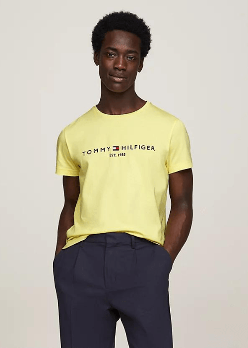 T-Shirt Tommy Hilfiger jaune ajusté coton bio - Georgespaul