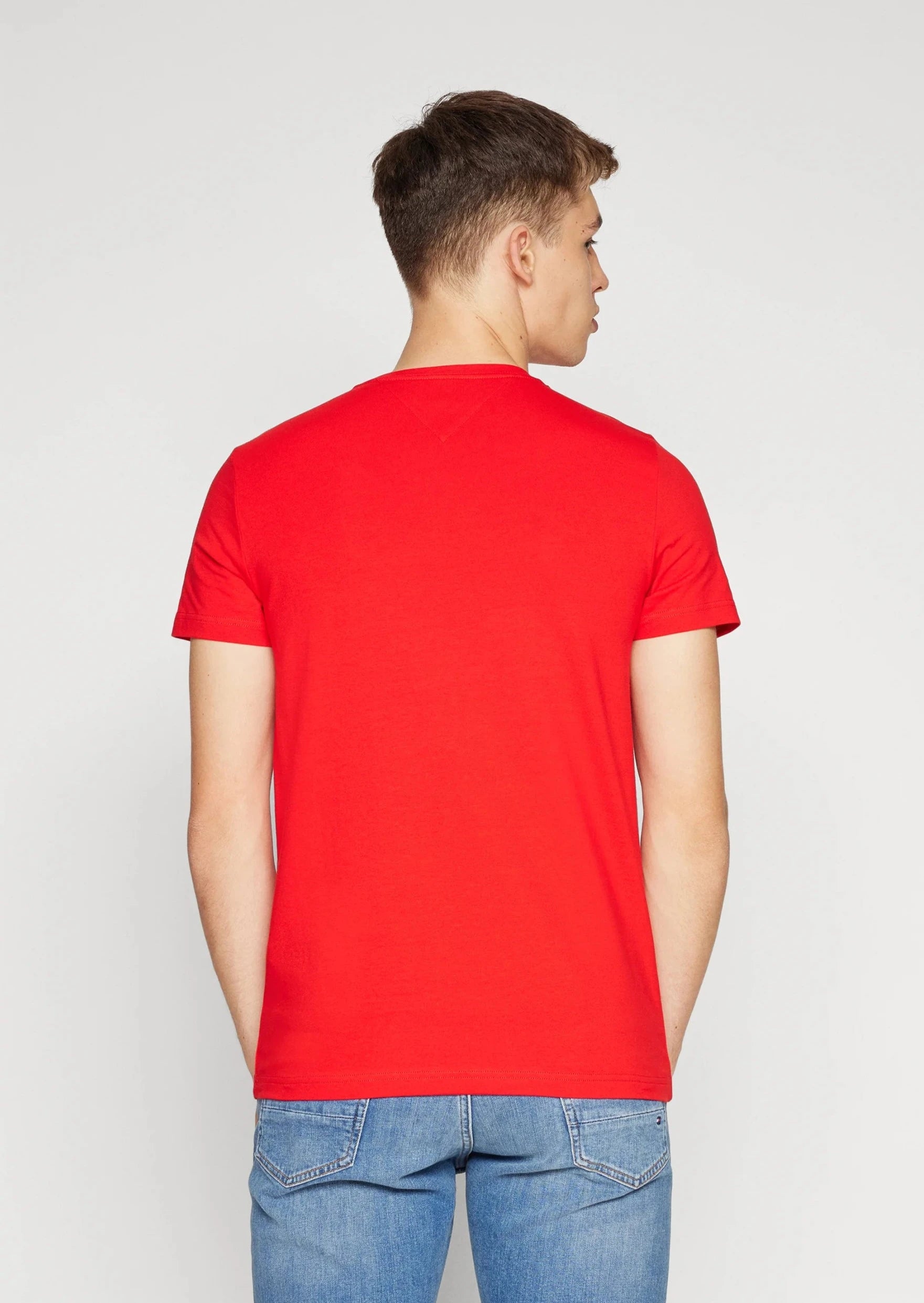 T-Shirt Tommy Hilfiger rouge en coton bio stretch | Georgespaul