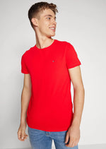 Charger l&#39;image dans la galerie, T-Shirt Tommy Hilfiger rouge en coton bio stretch | Georgespaul
