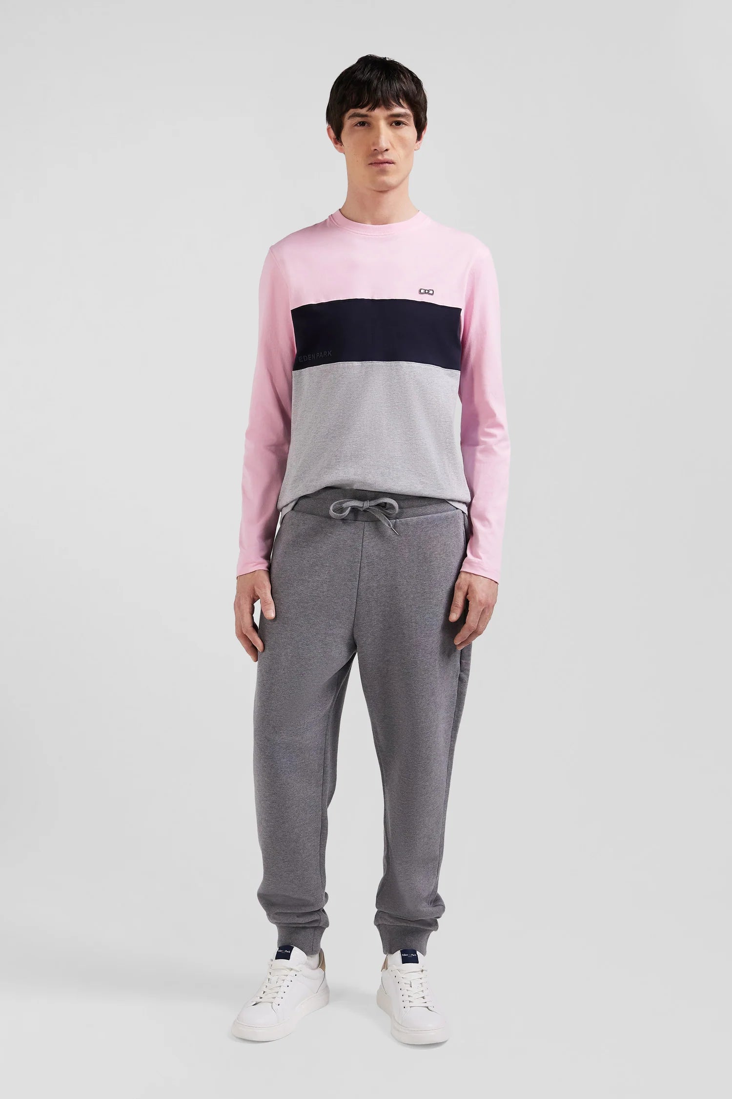 T-Shirt manches longues Eden Park rose pour homme | Georgespaul
