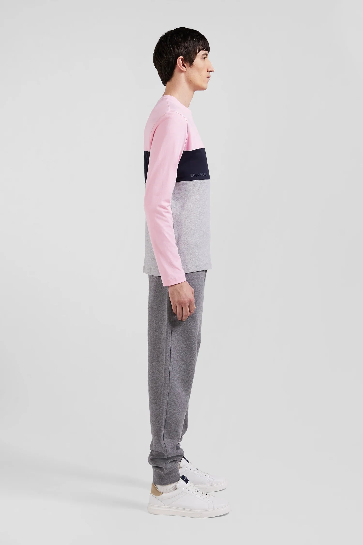 T-Shirt manches longues Eden Park rose pour homme | Georgespaul