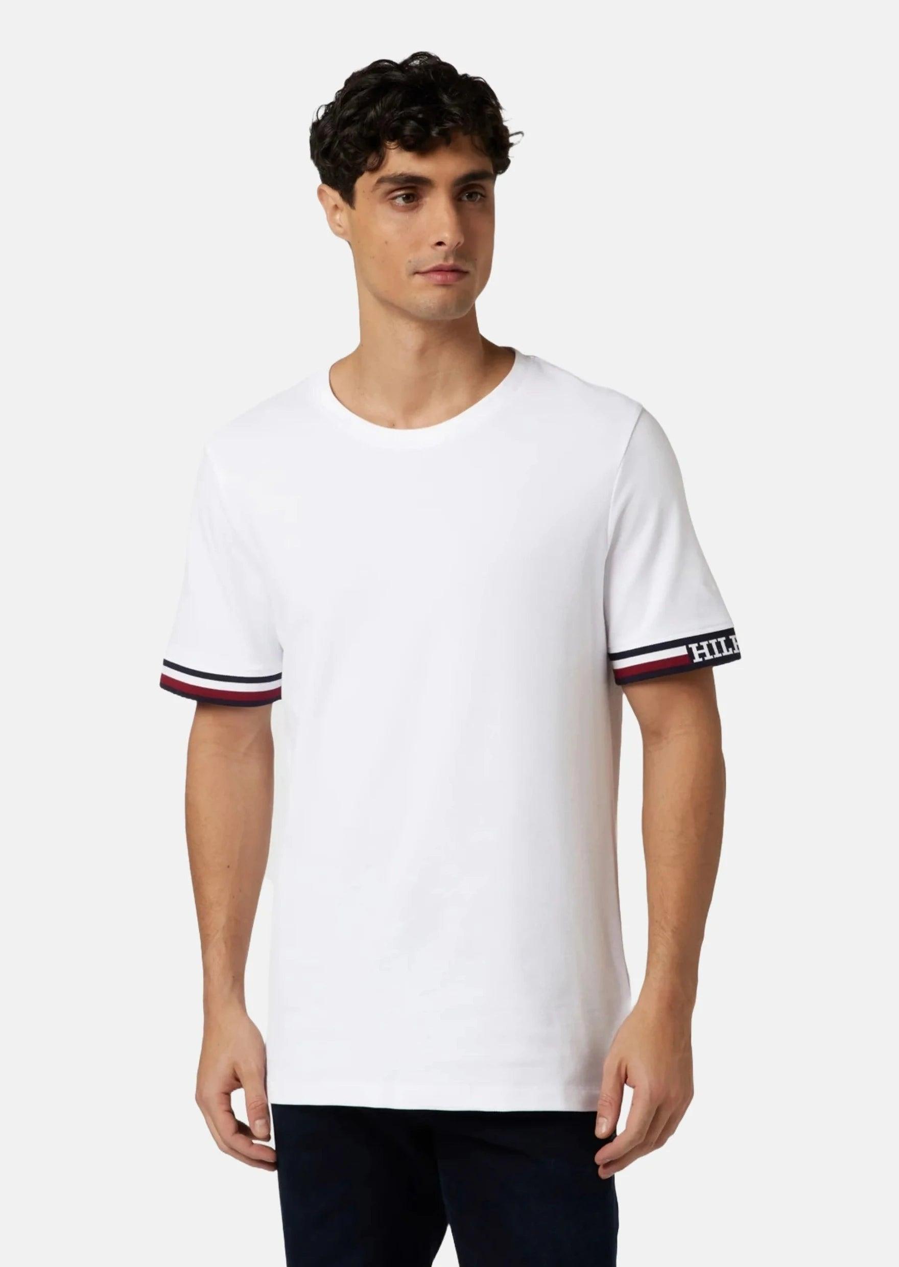 T-Shirt à liserés Tommy Hilfiger blanc en coton bio - Georgespaul