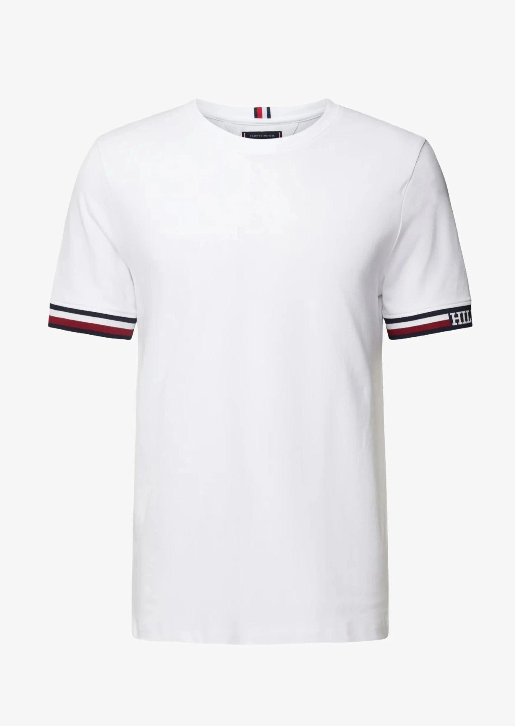 T-Shirt à liserés Tommy Hilfiger blanc en coton bio - Georgespaul