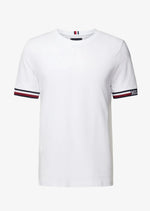 Charger l&#39;image dans la galerie, T-Shirt à liserés Tommy Hilfiger blanc en coton bio stretch | Georgespaul
