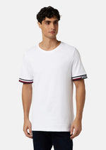 Laden Sie das Bild in den Galerie-Viewer, T-Shirt à liserés Tommy Hilfiger blanc en coton bio stretch | Georgespaul
