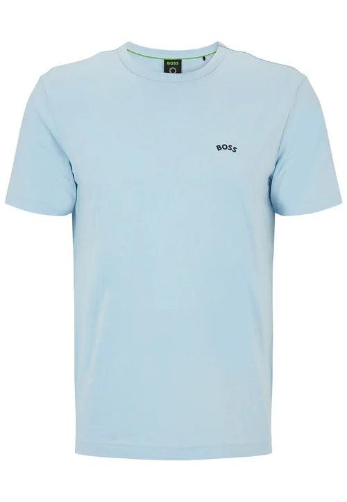 T-Shirt col rond BOSS bleu clair en coton - Georgespaul