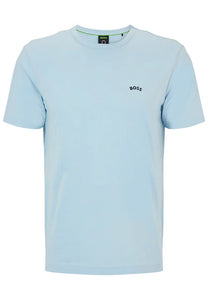 T-Shirt col rond BOSS bleu clair en coton pour homme I Georgespaul
