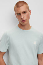 Charger l&#39;image dans la galerie, T-Shirt col rond homme BOSS bleu clair en coton | Georgespaul
