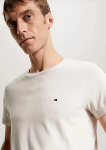 T-Shirt homme Tommy Hilfiger ajusté blanc en coton bio stretch | Georgespaul