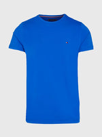Afbeelding in Gallery-weergave laden, T-Shirt homme Tommy Hilfiger ajusté bleu en coton bio stretch I Georgespaul
