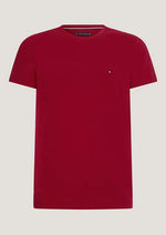 Laden Sie das Bild in den Galerie-Viewer, T-Shirt homme Tommy Hilfiger ajusté bordeaux en coton bio I Georgespaul
