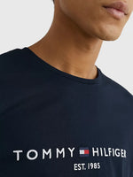 Charger l&#39;image dans la galerie, T-Shirt homme à logo Tommy Hilfiger marine en coton bio | Georgespaul
