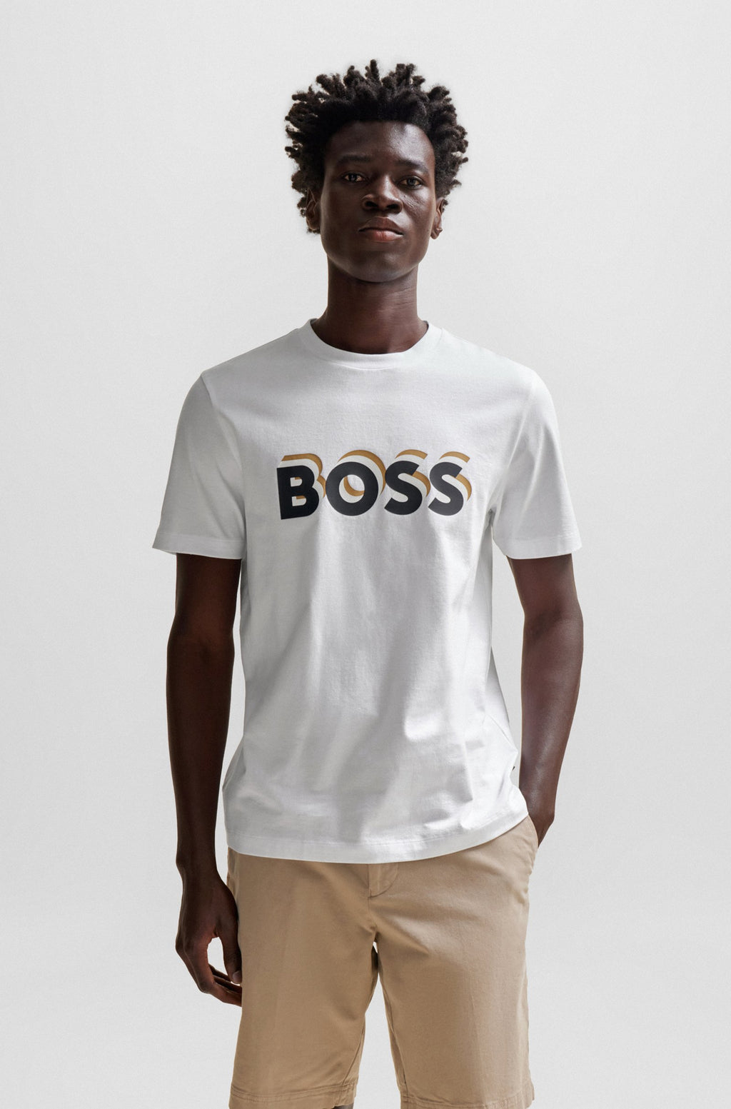 T-Shirt homme logo BOSS blanc | Georgespaul