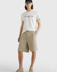 T-Shirt logo Tommy Hilfiger blanc en coton bio
