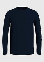 Laden Sie das Bild in den Galerie-Viewer, T-Shirt homme manches longues Tommy Hilfiger marine coton bio | Georgespaul
