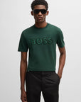 T-Shirt logo BOSS vert pour homme | Georgespaul