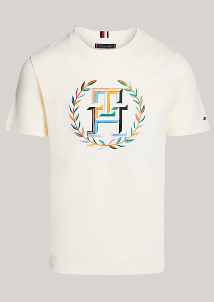 T-Shirt logo Tommy Hilfiger beige - Georgespaul