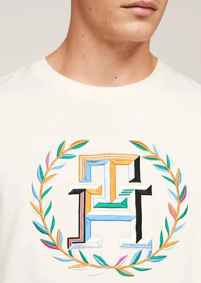 T-Shirt logo Tommy Hilfiger beige - Georgespaul