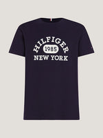 Afbeelding in Gallery-weergave laden, T-Shirt logo homme Tommy Hilfiger marine en coton bio | Georgespaul
