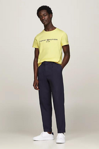T-Shirt logo poitrine Tommy Hilfiger jaune coton bio