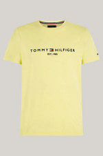 Charger l&#39;image dans la galerie, T-Shirt logo poitrine Tommy Hilfiger jaune coton bio
