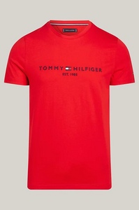 T-Shirt logo poitrine Tommy Hilfiger rouge coton bio