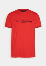 Laden Sie das Bild in den Galerie-Viewer, T-Shirt homme Tommy Hilfiger rouge en coton bio I Georgespaul

