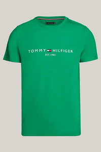 T-Shirt logo poitrine Tommy Hilfiger vert coton bio