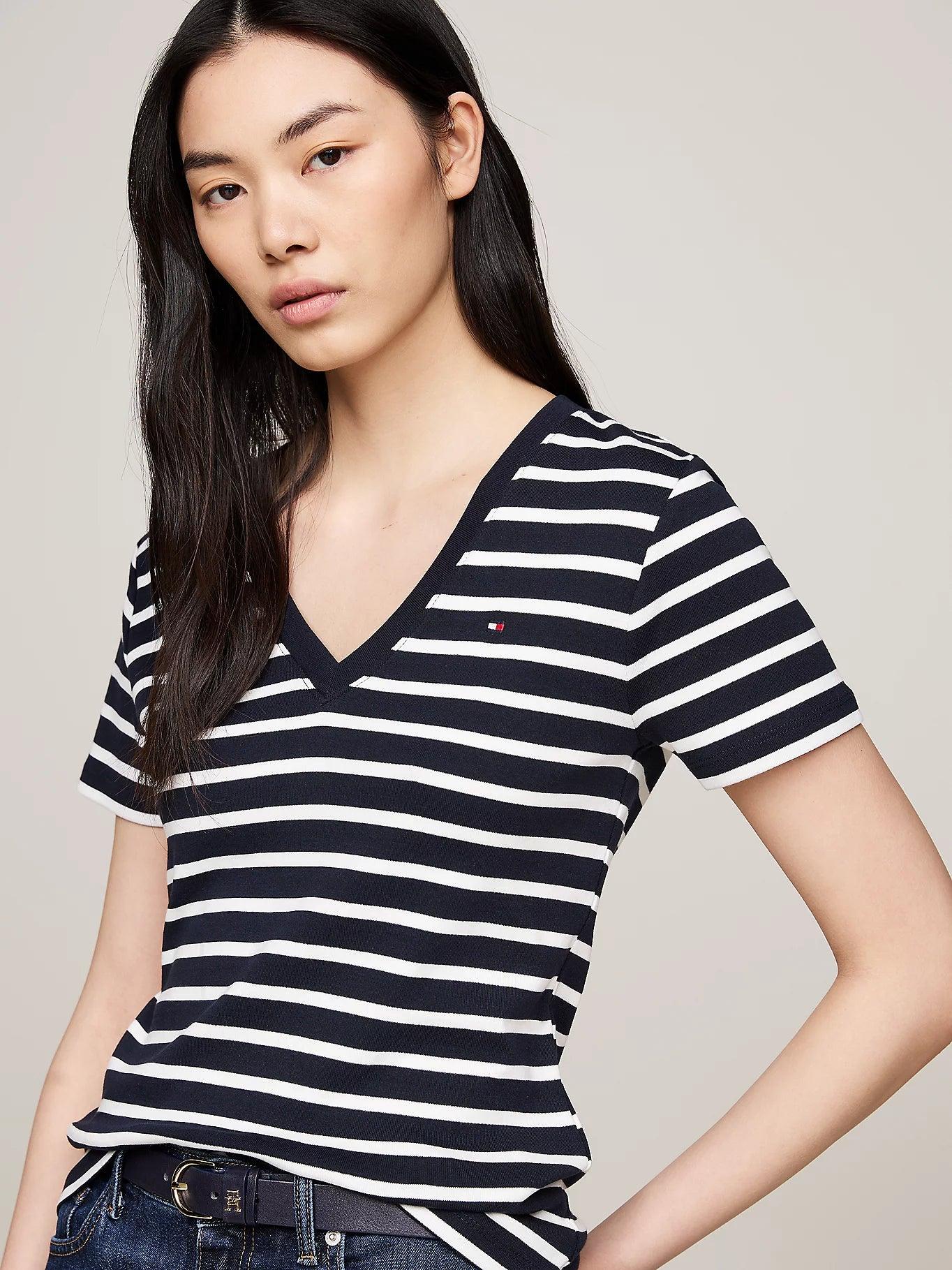 T-Shirt marinière Tommy Hilfiger marine - Georgespaul