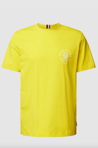 T-Shirt monogramme Tommy Hilfiger jaune en coton bio