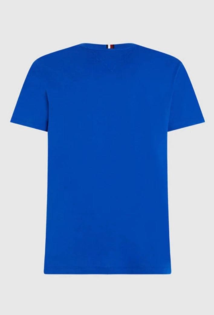 T-Shirt petit logo Tommy Hilfiger bleu en coton bio - Georgespaul