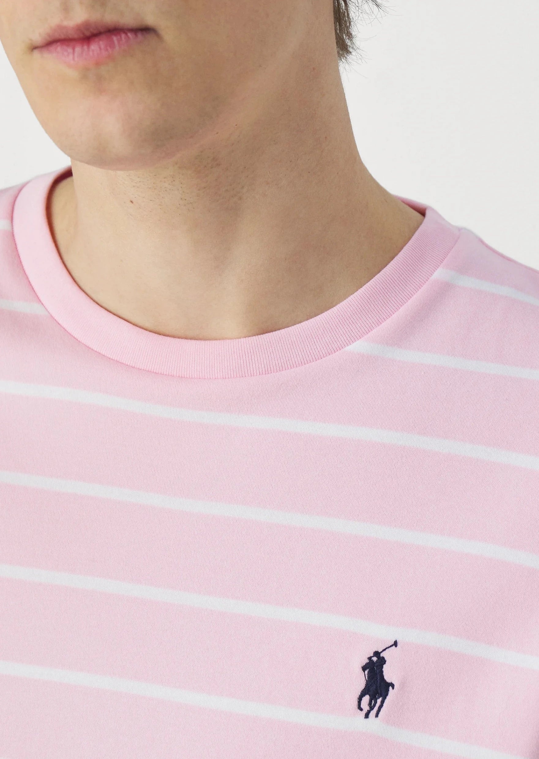 T-Shirt rayé homme Ralph Lauren rose | Georgespaul