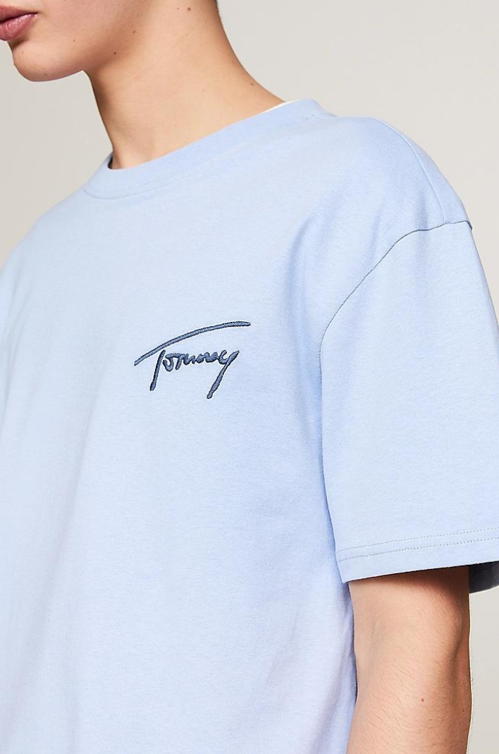 T-Shirt signature Tommy Jeans bleu