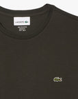 T-Shirt uni Lacoste kaki en coton pour homme | Georgespaul