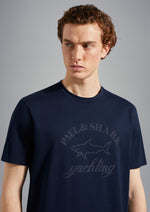 Laden Sie das Bild in den Galerie-Viewer, T-shirt Paul &amp; Shark marine coton bio
