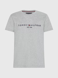T-shirt homme à logo Tommy Hilfiger gris en coton bio | Georgespaul