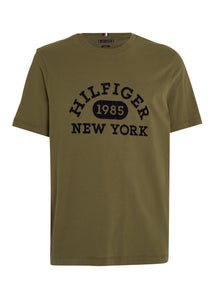 T-Shirt logo Tommy Hilfiger kaki en coton bio | Georgespaul