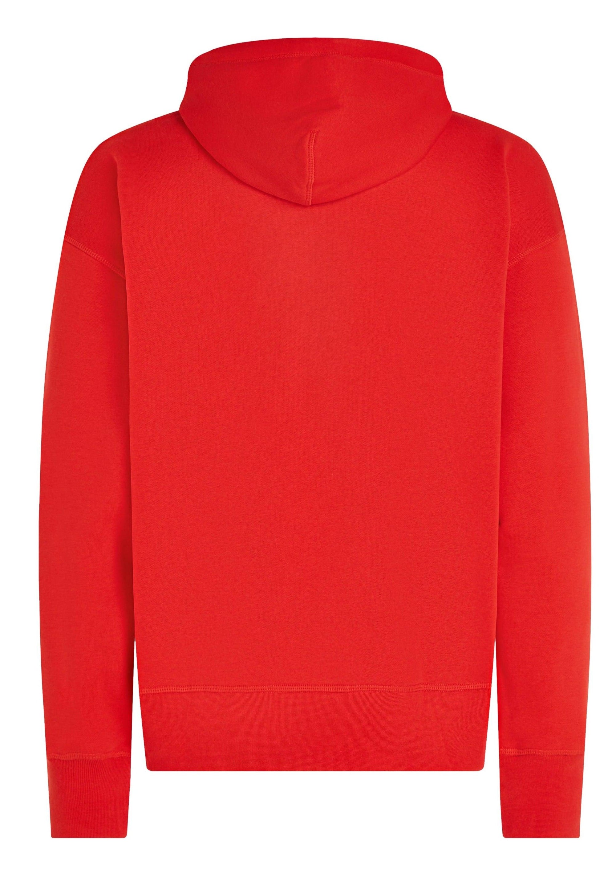 Sweat à capuche Tommy Hilfiger oversize rouge en coton bio - Georgespaul