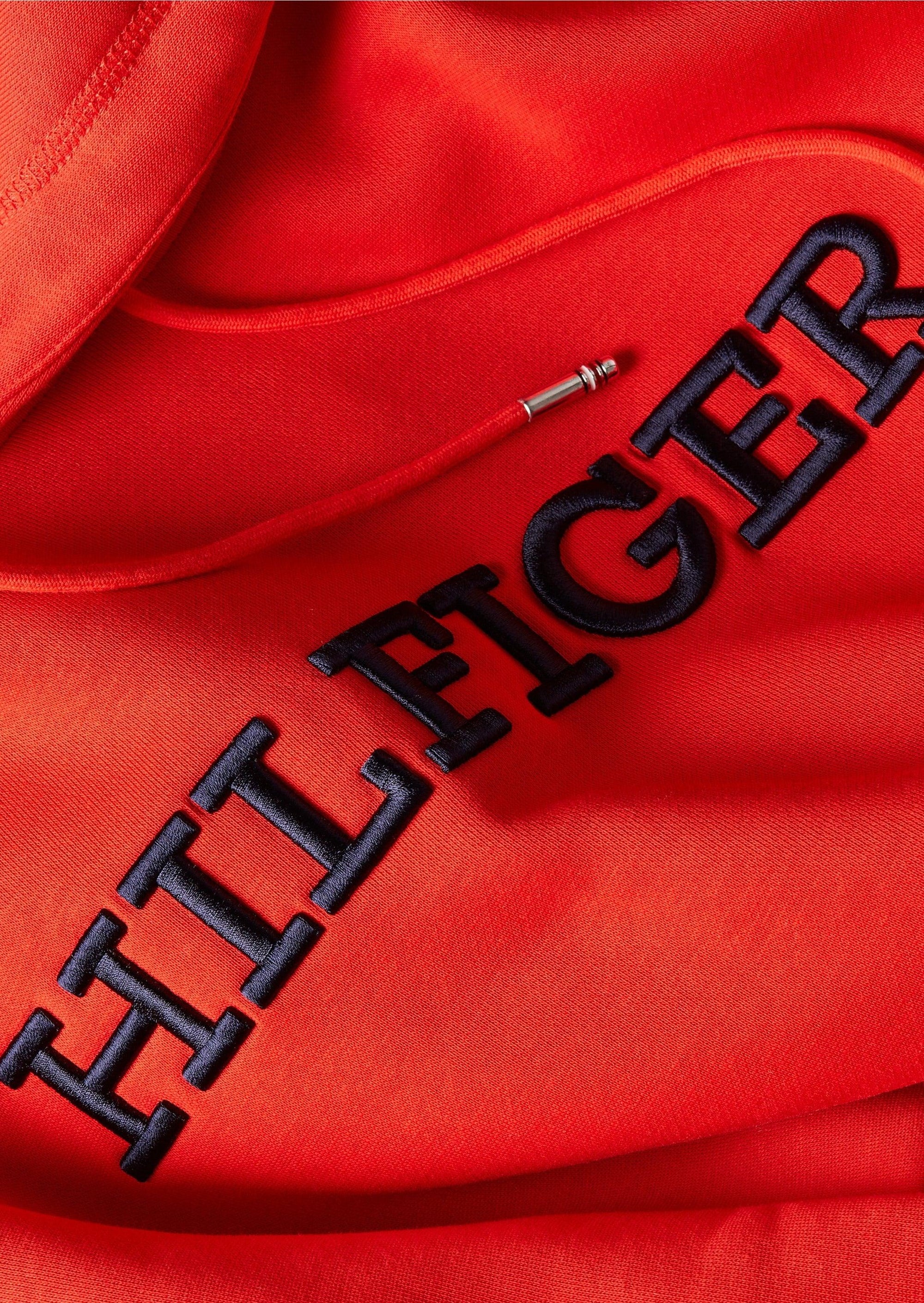 Sweat à capuche Tommy Hilfiger oversize rouge en coton bio - Georgespaul